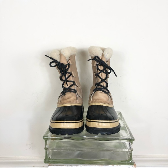 SOREL VINTAGE Buff Caribou Duck Boots Mens 13 Made in Canada Wool lined - Picture 5 of 10